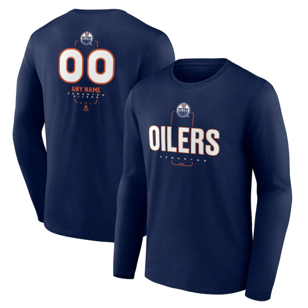 Edmonton Oilers Personalized Name & Number Midfielder Long Sleeve T-Shirt -  NHL T-shirts