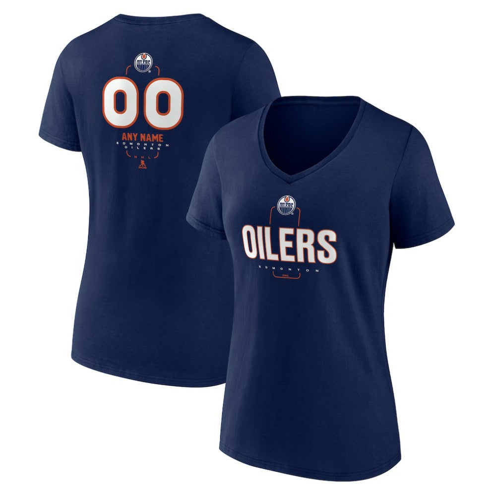 Edmonton Oilers Women's Personalized Name & Number Midfielder V-Neck T-Shirt -  NHL T-shirts