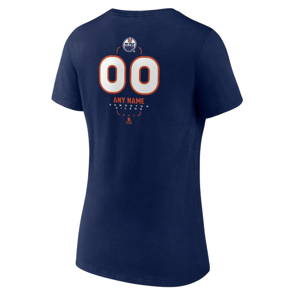 Edmonton Oilers Women's Personalized Name & Number Midfielder V-Neck T-Shirt -  NHL T-shirts
