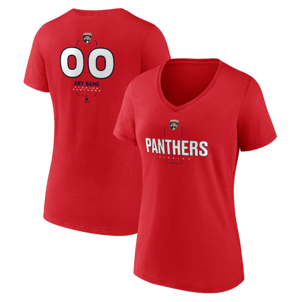 Florida Panthers Women's Personalized Name & Number Midfielder V-Neck T-Shirt -  NHL T-shirts