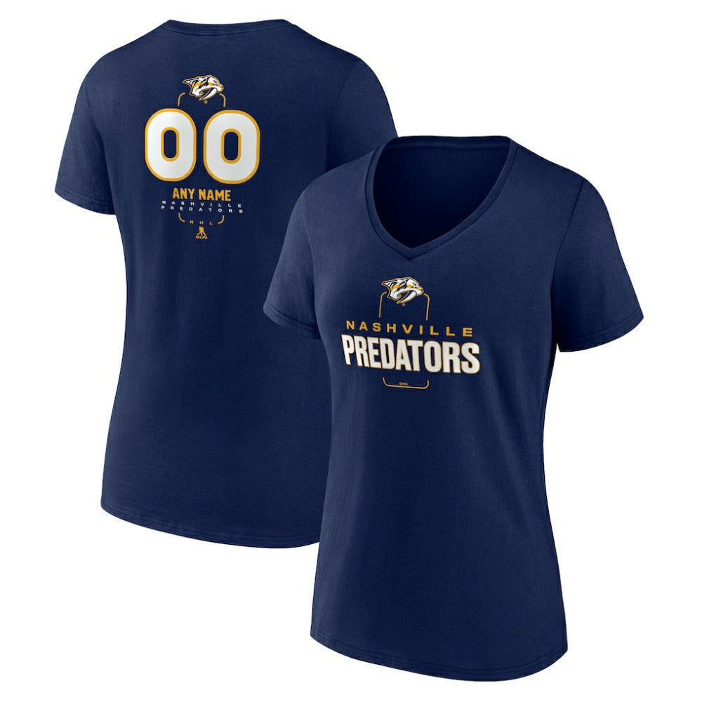 Nashville Predators Women's Personalized Name & Number Midfielder V-Neck T-Shirt -  NHL T-shirts