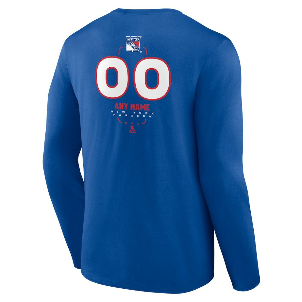 New York Rangers Personalized Name & Number Midfielder Long Sleeve T-Shirt -  NHL T-shirts