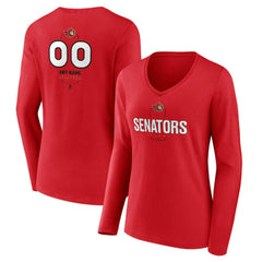 Ottawa Senators Women's Personalized Name & Number Midfielder Long Sleeve V-Neck T-Shirt -  NHL T-shirts
