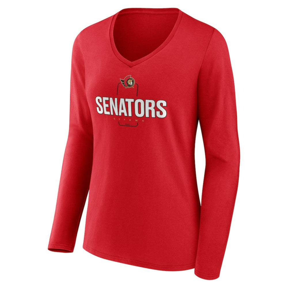 Ottawa Senators Women's Personalized Name & Number Midfielder Long Sleeve V-Neck T-Shirt -  NHL T-shirts