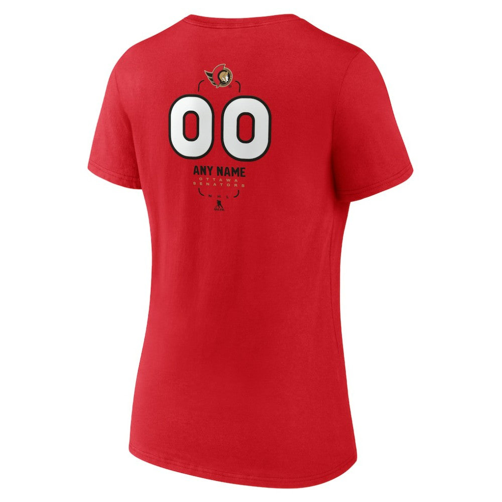 Ottawa Senators Women's Personalized Name & Number Midfielder V-Neck T-Shirt -  NHL T-shirts