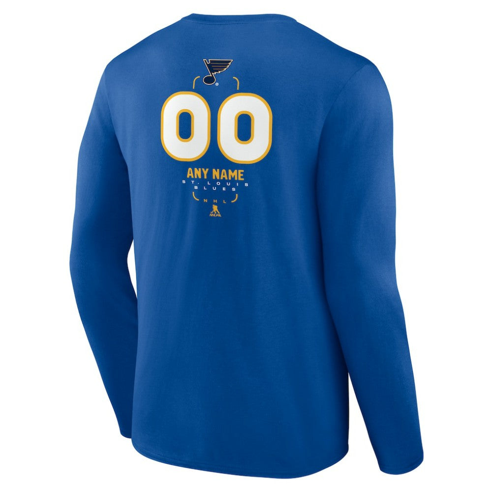 St. Louis Blues Personalized Name & Number Midfielder Long Sleeve T-Shirt -  NHL T-shirts