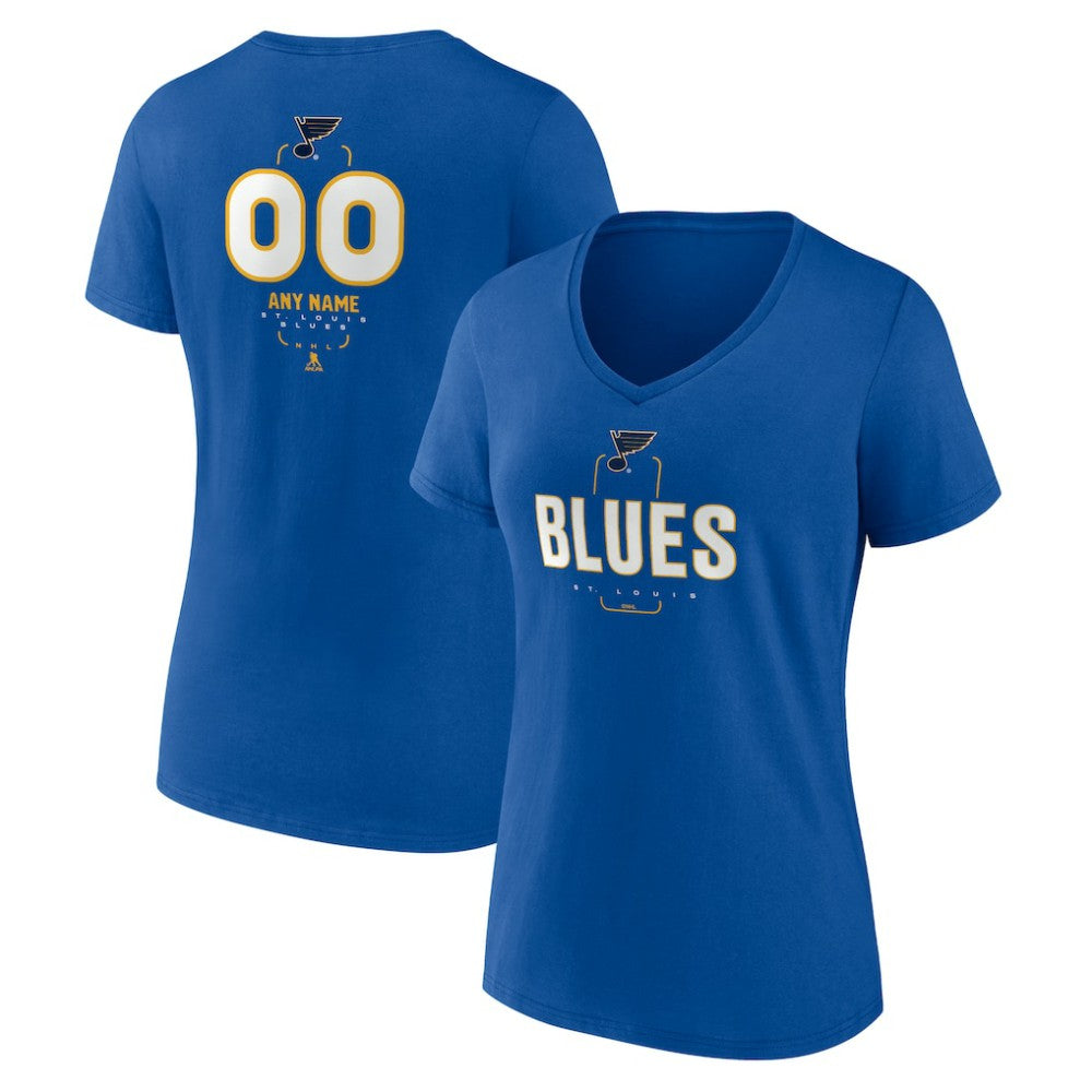 St. Louis Blues Women's Personalized Name & Number Midfielder V-Neck T-Shirt -  NHL T-shirts