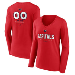 Washington Capitals Women's Personalized Name & Number Midfielder Long Sleeve V-Neck T-Shirt -  NHL T-shirts