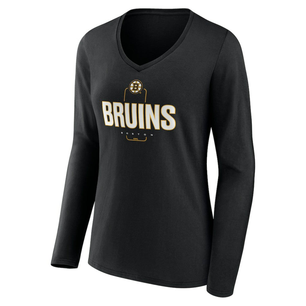 Boston Bruins Women's Personalized Name & Number Midfielder Long Sleeve V-Neck T-Shirt -  NHL T-shirts