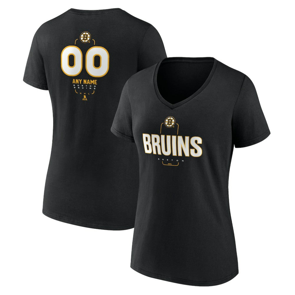 Boston Bruins Women's Personalized Name & Number Midfielder V-Neck T-Shirt -  NHL T-shirts