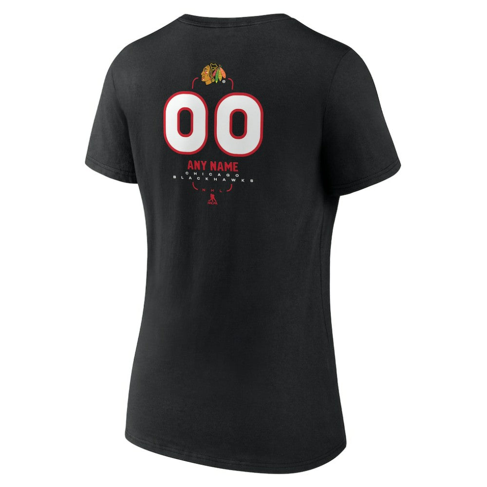 Chicago Blackhawks Women's Personalized Name & Number Midfielder V-Neck T-Shirt -  NHL T-shirts