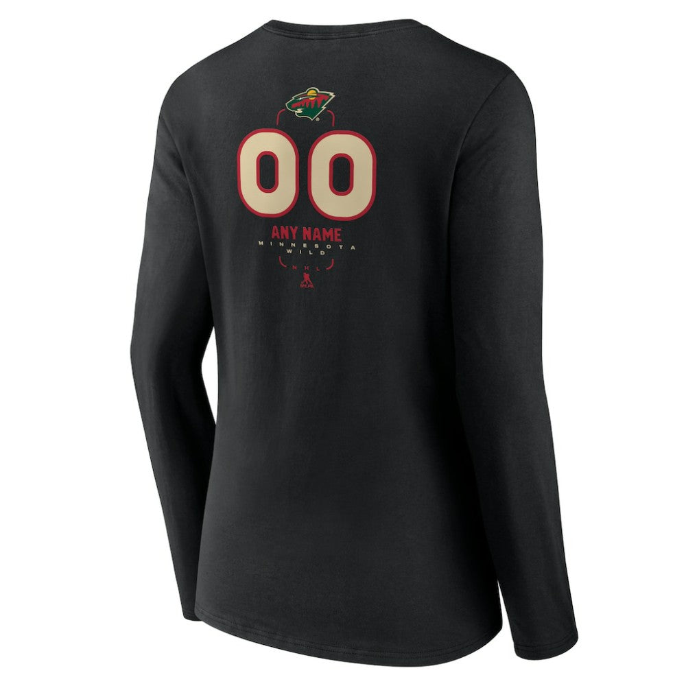 Minnesota Wild Women's Personalized Name & Number Midfielder Long Sleeve V-Neck T-Shirt -  NHL T-shirts
