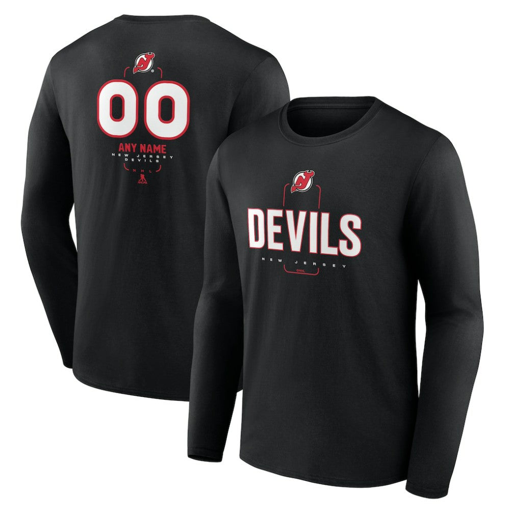 New Jersey Devils Personalized Name & Number Midfielder Long Sleeve T-Shirt -  NHL T-shirts