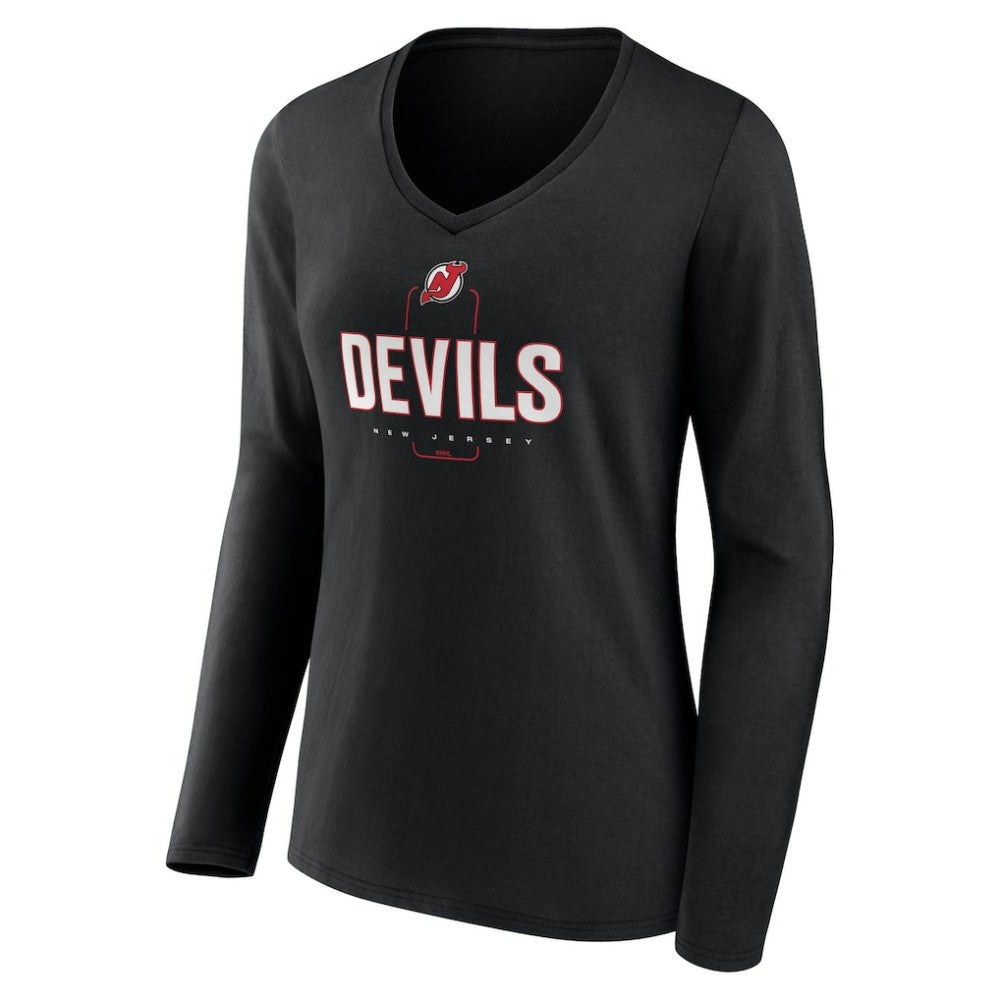 New Jersey Devils Women's Personalized Name & Number Midfielder Long Sleeve V-Neck T-Shirt -  NHL T-shirts
