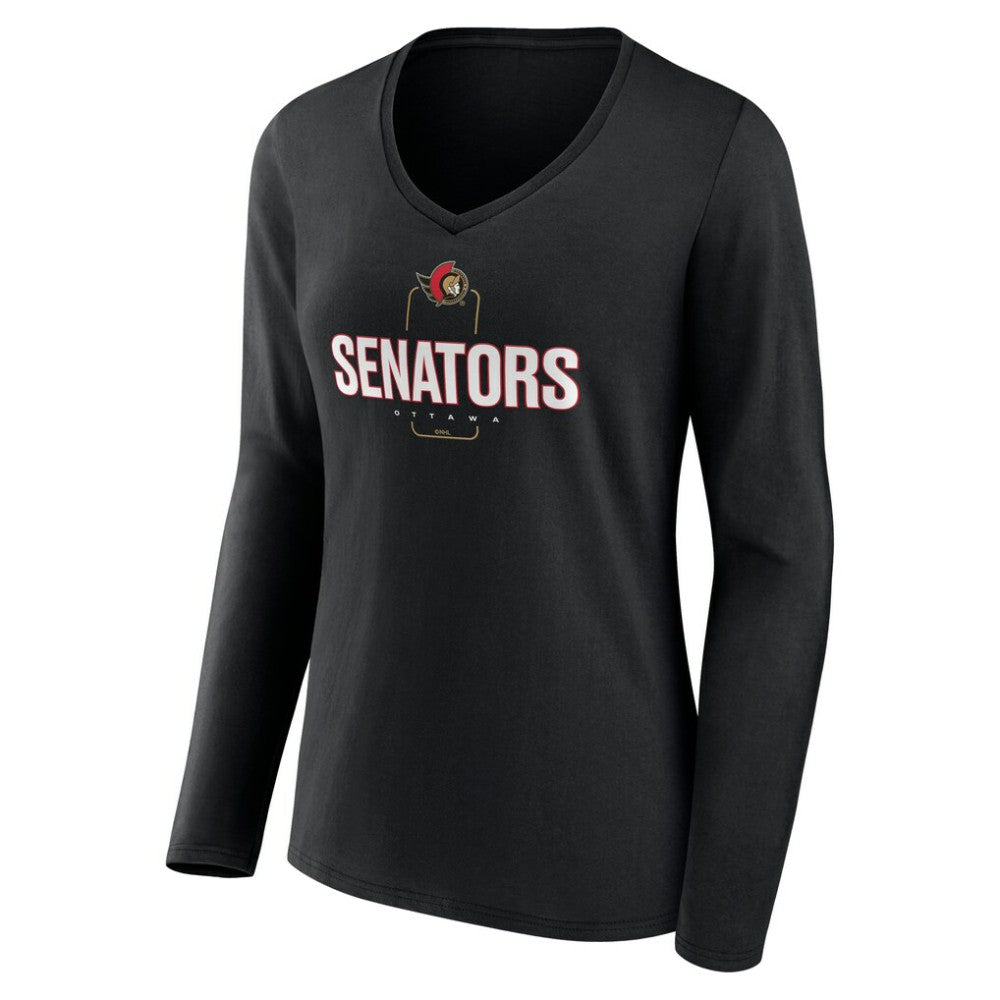 Ottawa Senators Women's Personalized Name & Number Midfielder Long Sleeve V-Neck T-Shirt -  NHL T-shirts