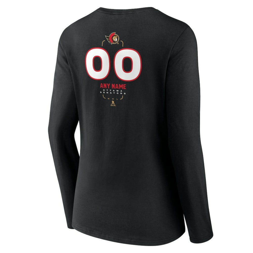 Ottawa Senators Women's Personalized Name & Number Midfielder Long Sleeve V-Neck T-Shirt -  NHL T-shirts