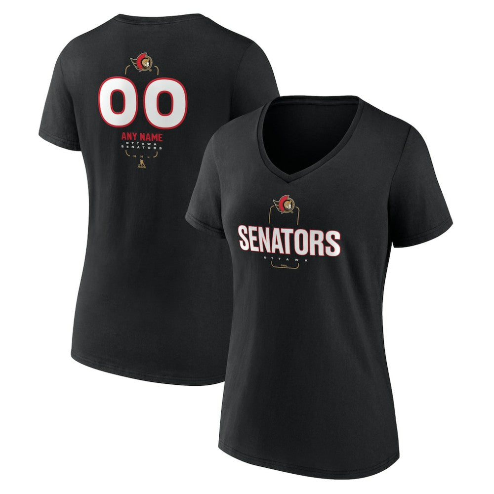 Ottawa Senators Women's Personalized Name & Number Midfielder V-Neck T-Shirt -  NHL T-shirts