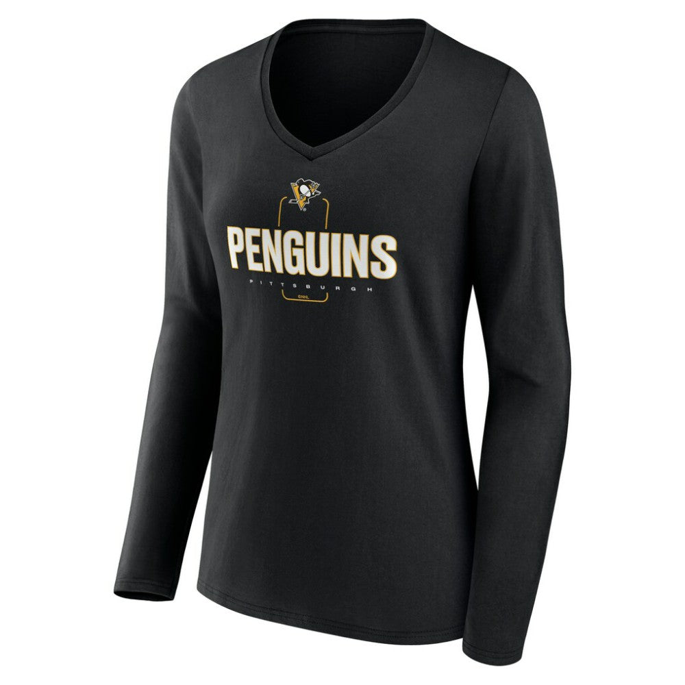 Pittsburgh Penguins Women's Personalized Name & Number Midfielder Long Sleeve V-Neck T-Shirt -  NHL T-shirts