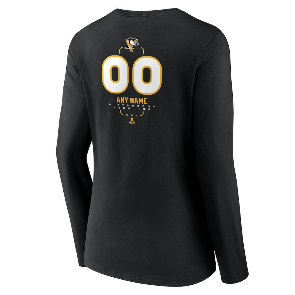 Pittsburgh Penguins Women's Personalized Name & Number Midfielder Long Sleeve V-Neck T-Shirt -  NHL T-shirts