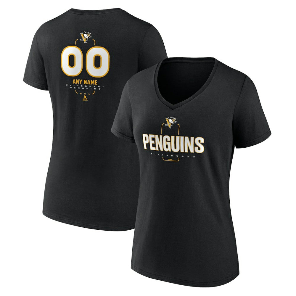 Pittsburgh Penguins Women's Personalized Name & Number Midfielder V-Neck T-Shirt -  NHL T-shirts