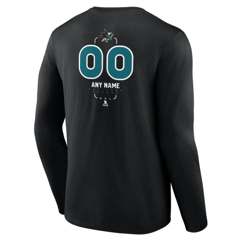 San Jose Sharks Personalized Name & Number Midfielder Long Sleeve T-Shirt -  NHL T-shirts