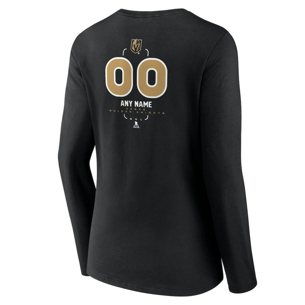 Vegas Golden Knights Women's Personalized Name & Number Midfielder Long Sleeve V-Neck T-Shirt -  NHL T-shirts