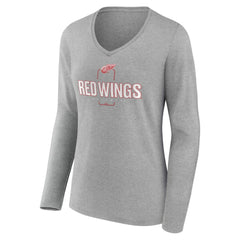 Detroit Red Wings Women's Personalized Name & Number Midfielder Long Sleeve V-Neck T-Shirt -  NHL T-shirts