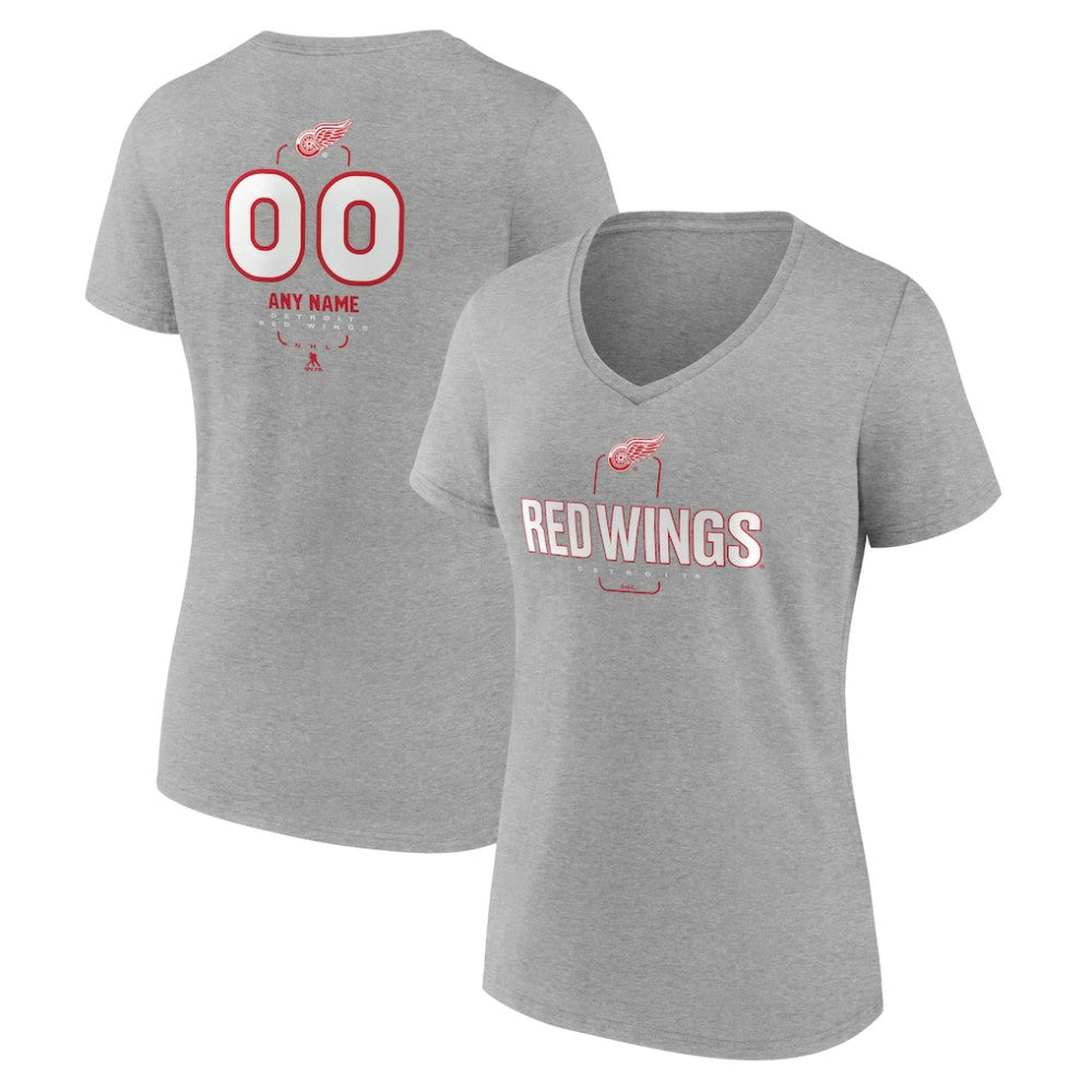 Detroit Red Wings Women's Personalized Name & Number Midfielder V-Neck T-Shirt -  NHL T-shirts
