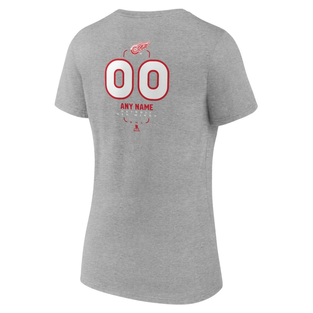 Detroit Red Wings Women's Personalized Name & Number Midfielder V-Neck T-Shirt -  NHL T-shirts