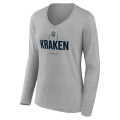 Seattle Kraken Women's Personalized Name & Number Midfielder Long Sleeve V-Neck T-Shirt -  NHL T-shirts