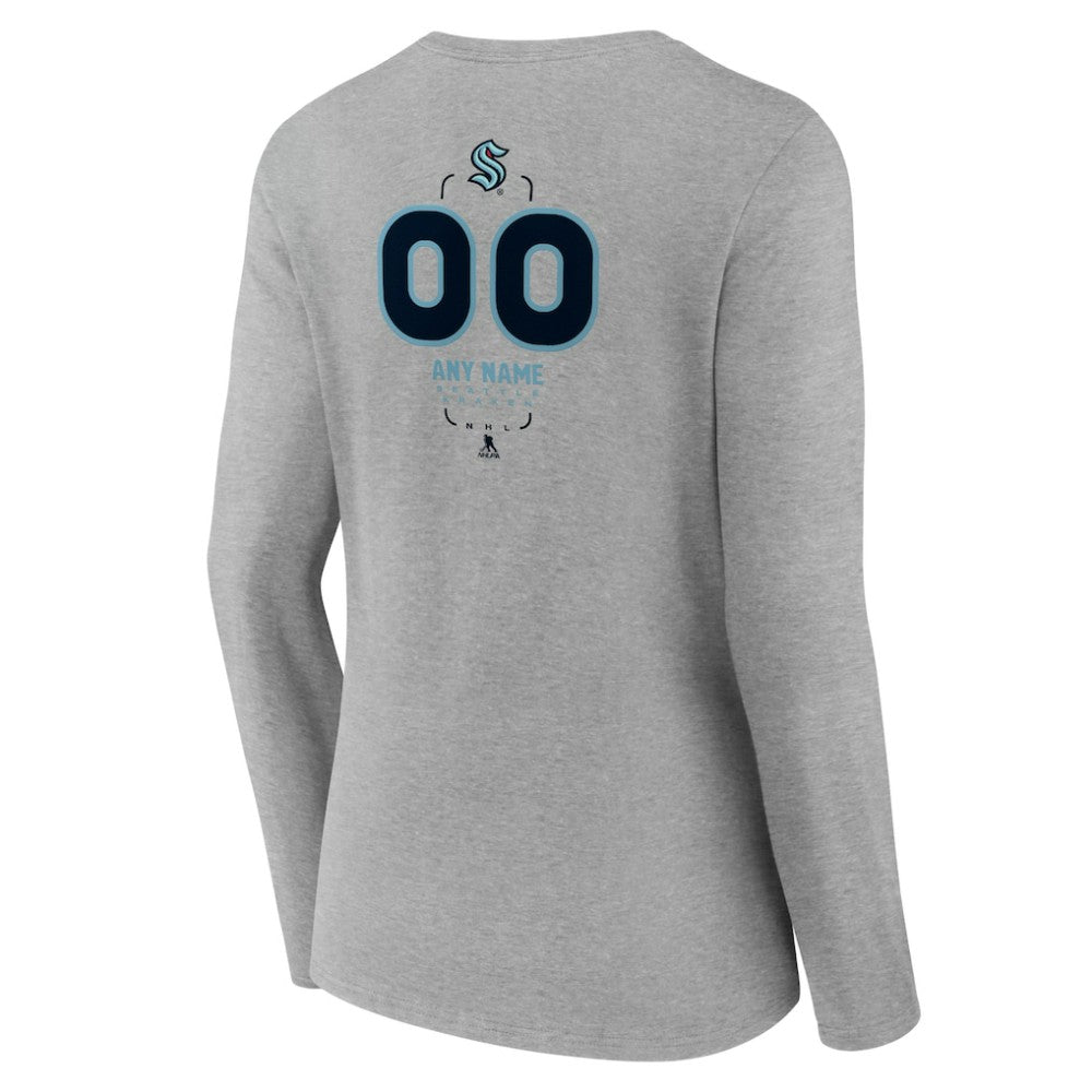 Seattle Kraken Women's Personalized Name & Number Midfielder Long Sleeve V-Neck T-Shirt -  NHL T-shirts