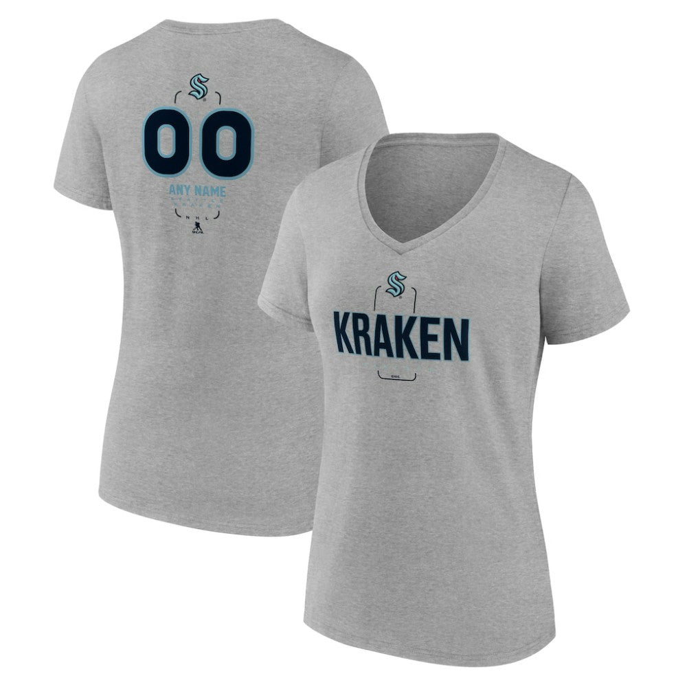 Seattle Kraken Women's Personalized Name & Number Midfielder V-Neck T-Shirt -  NHL T-shirts