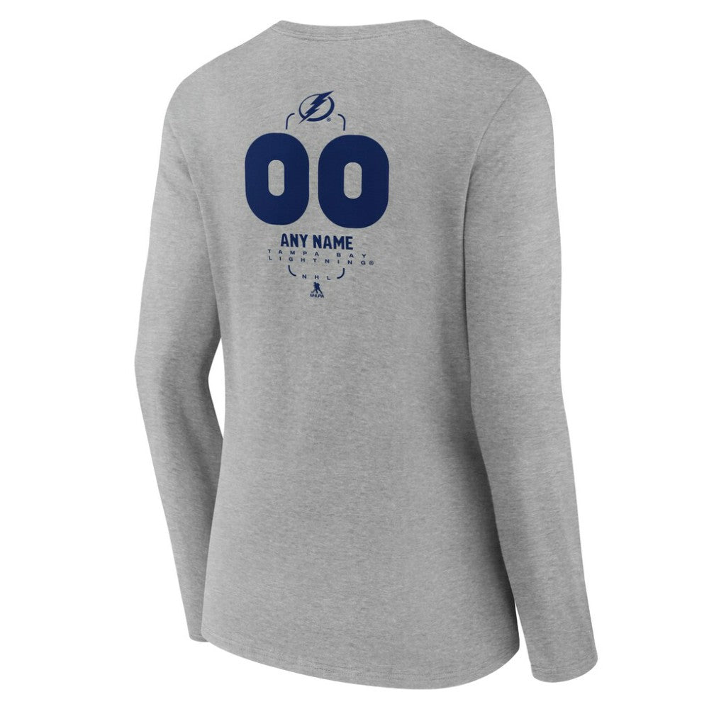 Tampa Bay Lightning Women's Personalized Name & Number Midfielder Long Sleeve V-Neck T-Shirt -  NHL T-shirts