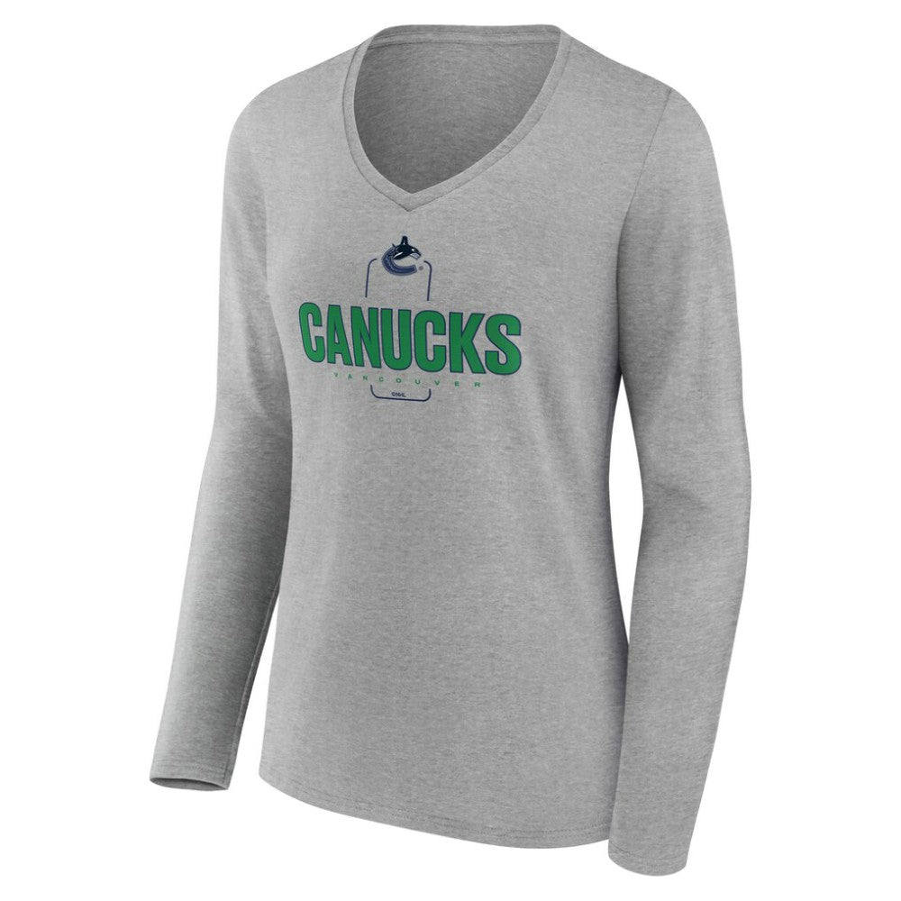 Vancouver Canucks Women's Personalized Name & Number Midfielder Long Sleeve V-Neck T-Shirt -  NHL T-shirts