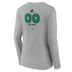 Vancouver Canucks Women's Personalized Name & Number Midfielder Long Sleeve V-Neck T-Shirt -  NHL T-shirts
