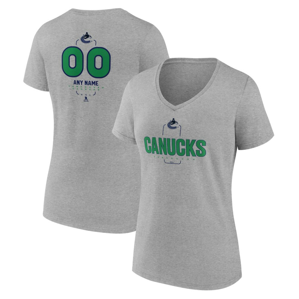 Vancouver Canucks Women's Personalized Name & Number Midfielder V-Neck T-Shirt -  NHL T-shirts