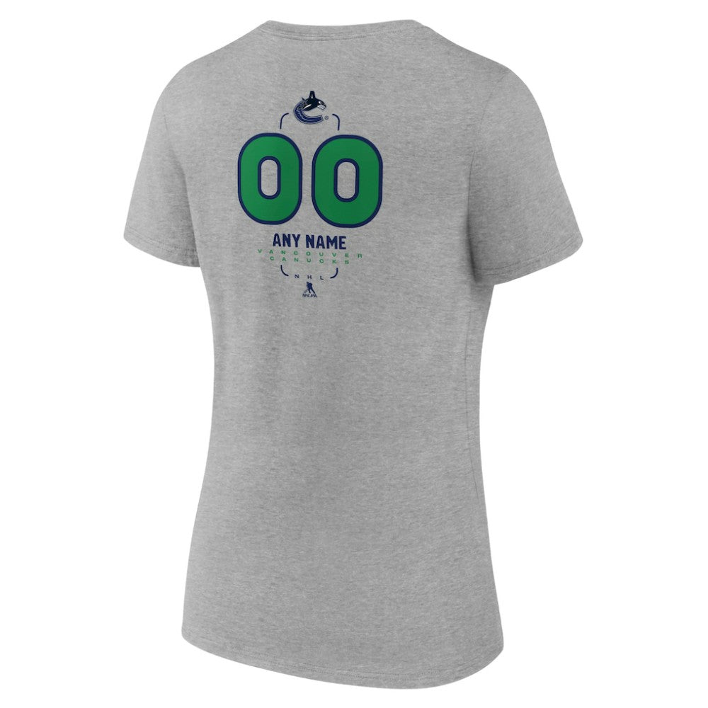 Vancouver Canucks Women's Personalized Name & Number Midfielder V-Neck T-Shirt -  NHL T-shirts