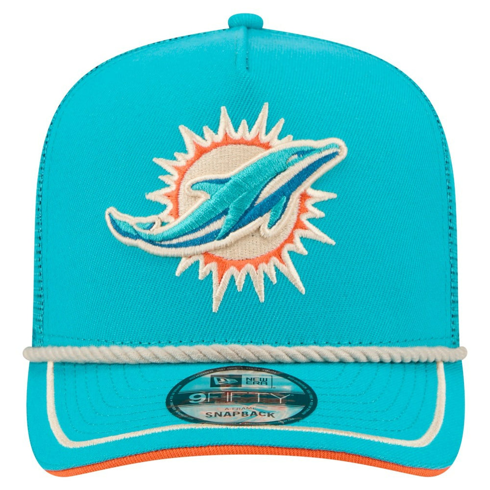 Miami Dolphins Vintage Team Rope A-Frame Trucker 9FIFTY Snapback Hat | NFL Hot