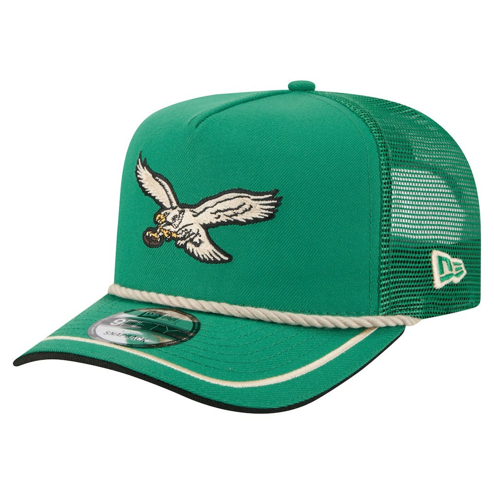Philadelphia Eagles Vintage Team Rope A-Frame Trucker 9FIFTY Snapback Hat | NFL Discount