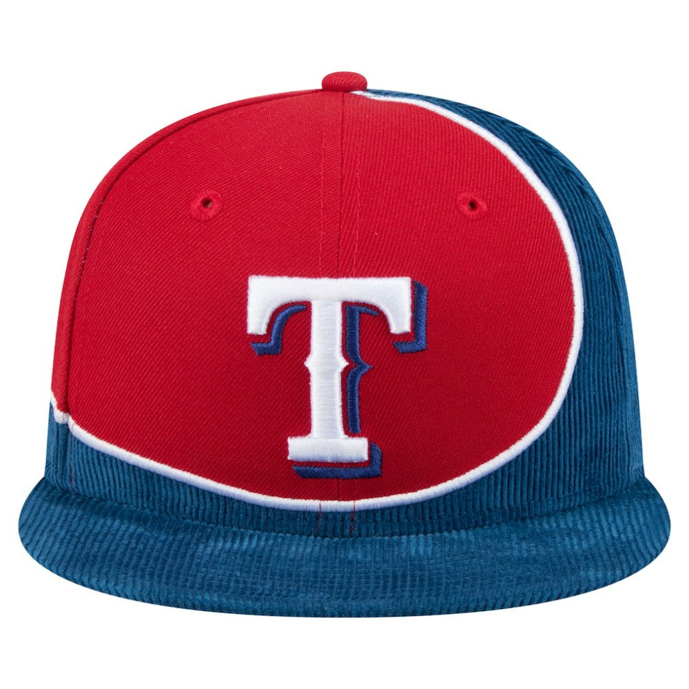 Texas Rangers New Era Retro Split Corduroy Snapback Hat - MLB Hats