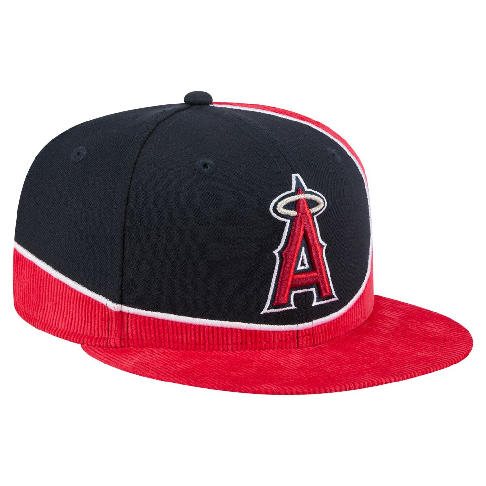 Los Angeles Angels New Era Retro Split Corduroy Snapback Hat - MLB Hats