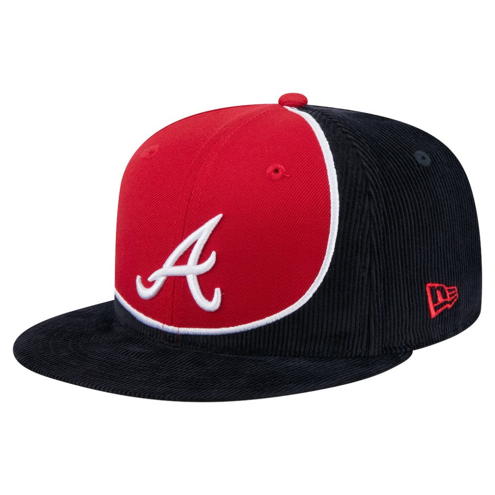 Atlanta Braves New Era Retro Split Corduroy Snapback Hat - MLB Hats