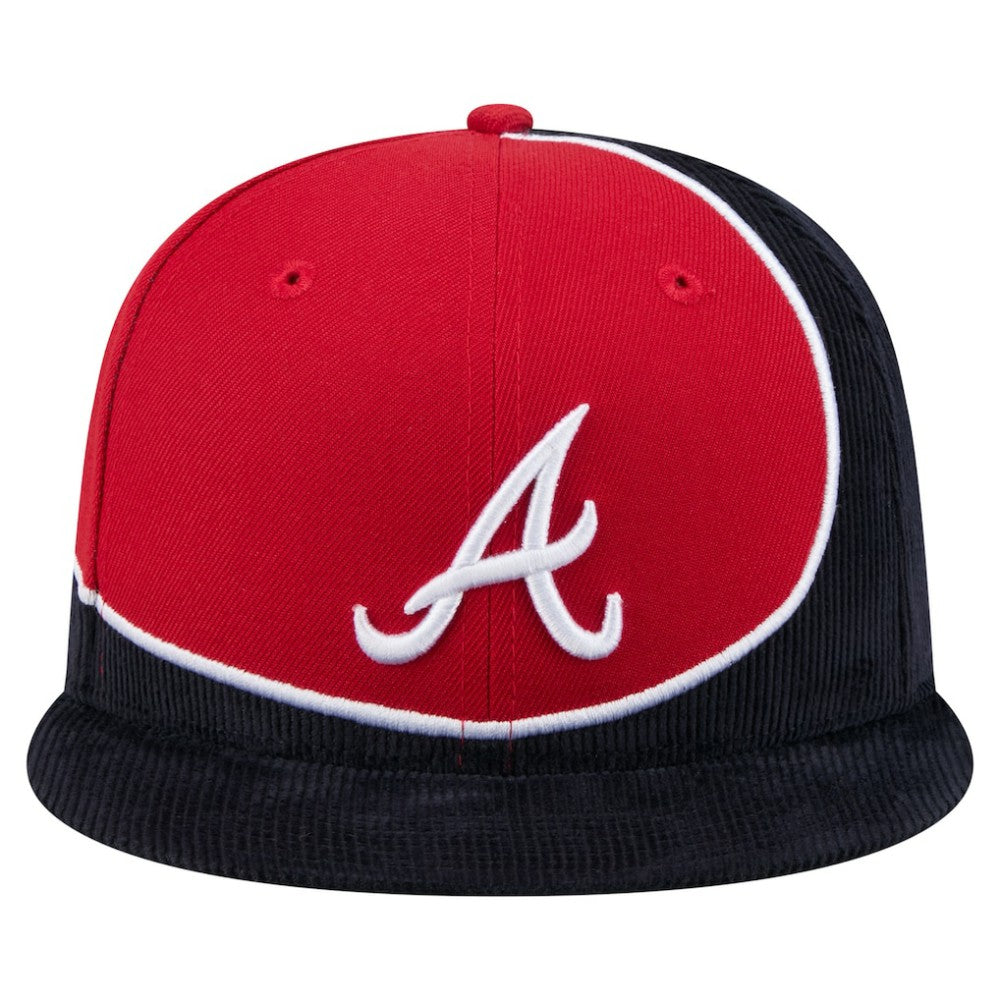 Atlanta Braves New Era Retro Split Corduroy Snapback Hat - MLB Hats