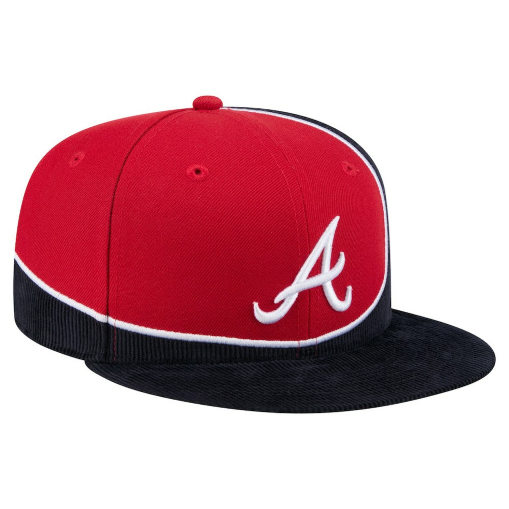 Atlanta Braves New Era Retro Split Corduroy Snapback Hat - MLB Hats