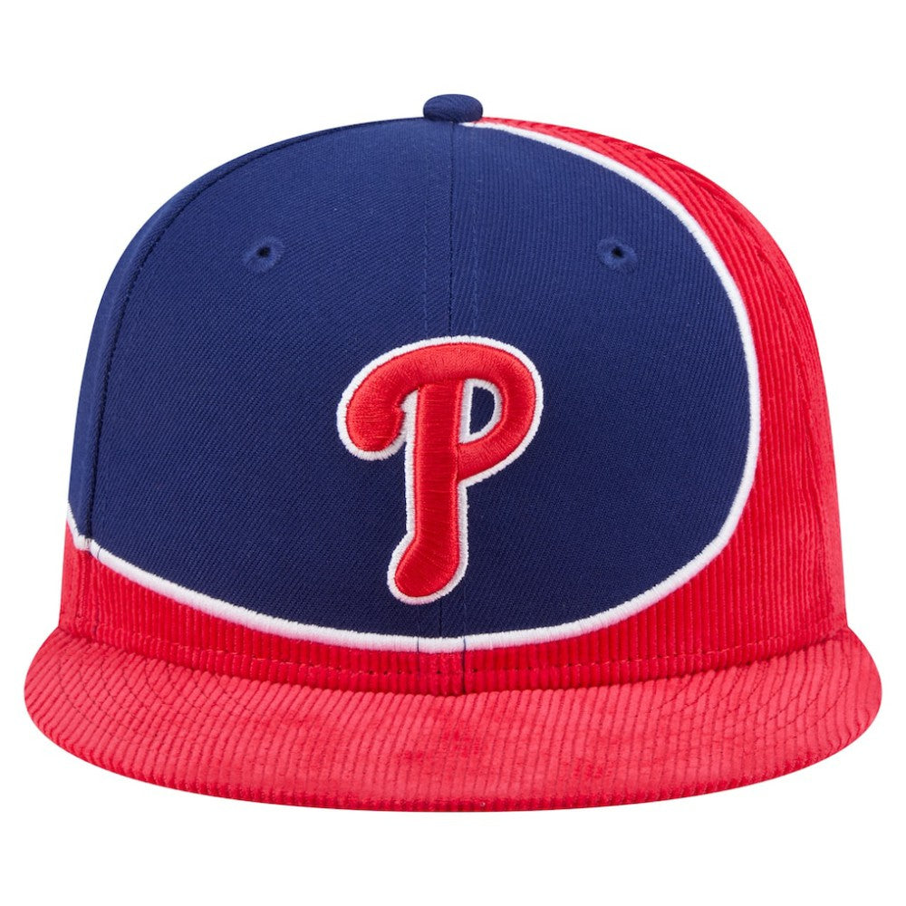 Philadelphia Phillies New Era Retro Split Corduroy Snapback Hat - MLB Hats