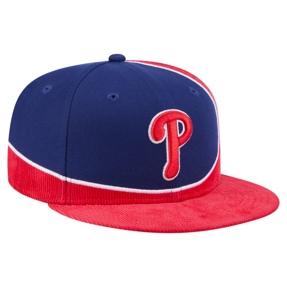 Philadelphia Phillies New Era Retro Split Corduroy Snapback Hat - MLB Hats