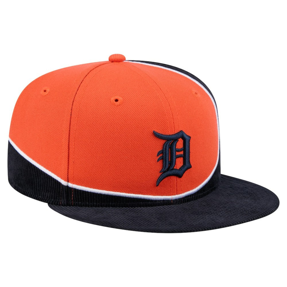 Detroit Tigers New Era Retro Split Corduroy Snapback Hat - MLB Hats