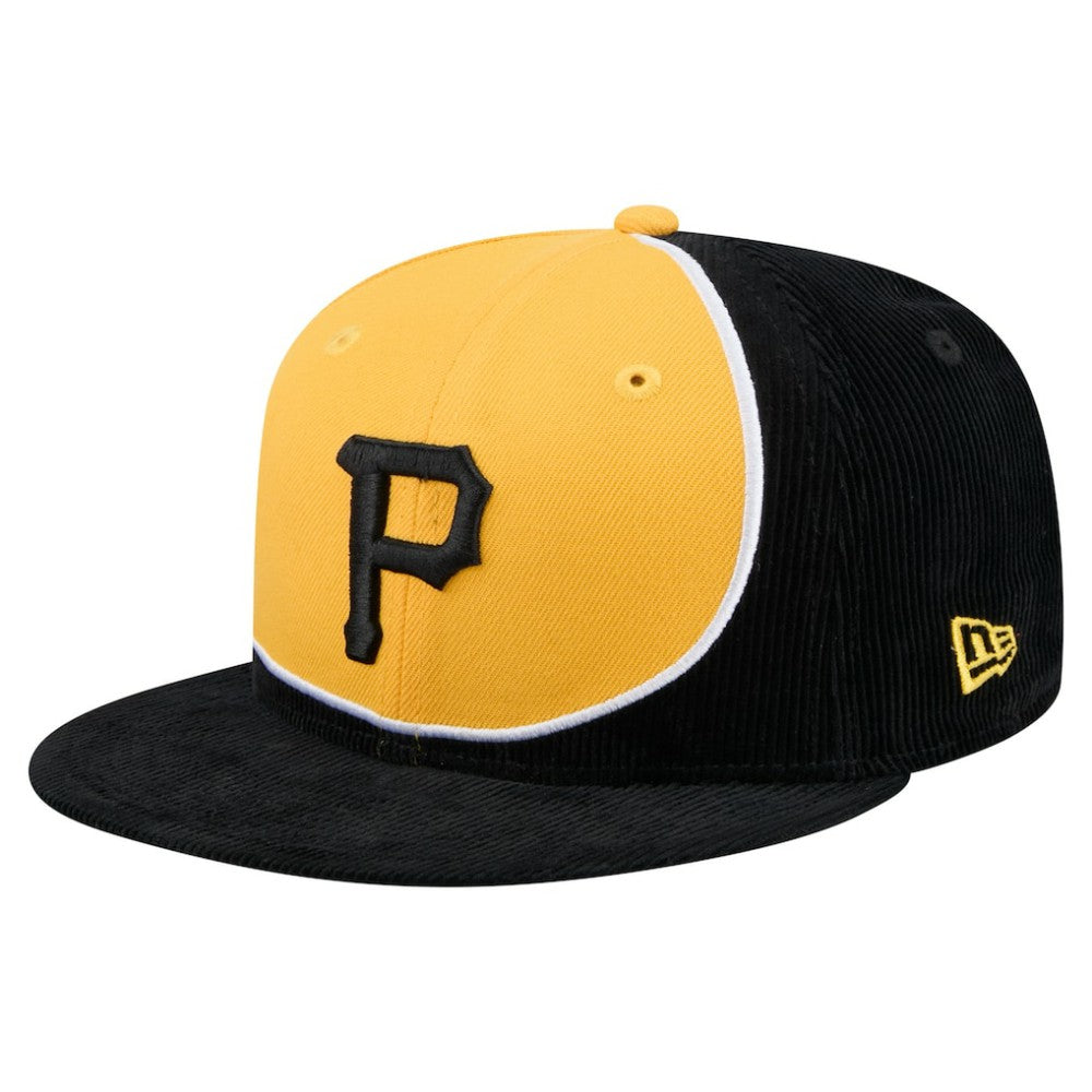 Pittsburgh Pirates New Era Retro Split Corduroy Snapback Hat - MLB Hats