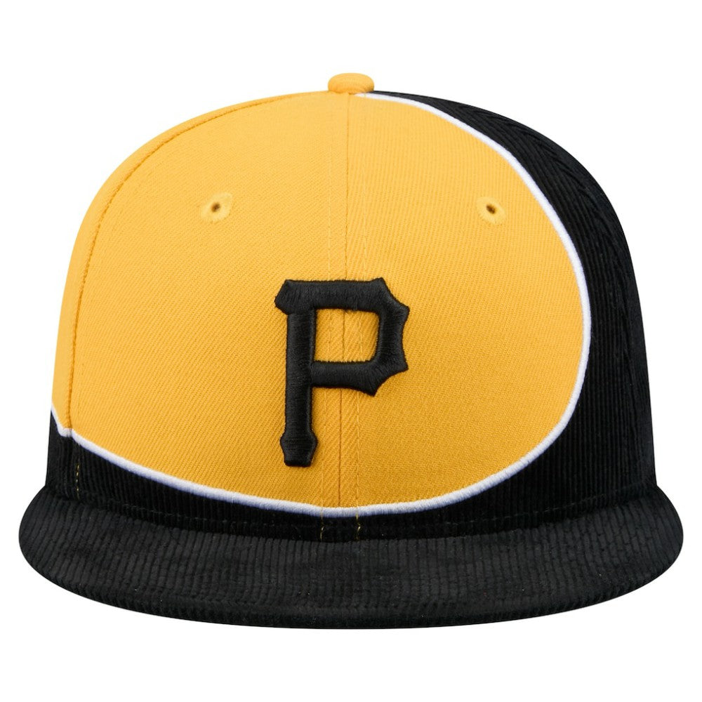 Pittsburgh Pirates New Era Retro Split Corduroy Snapback Hat - MLB Hats