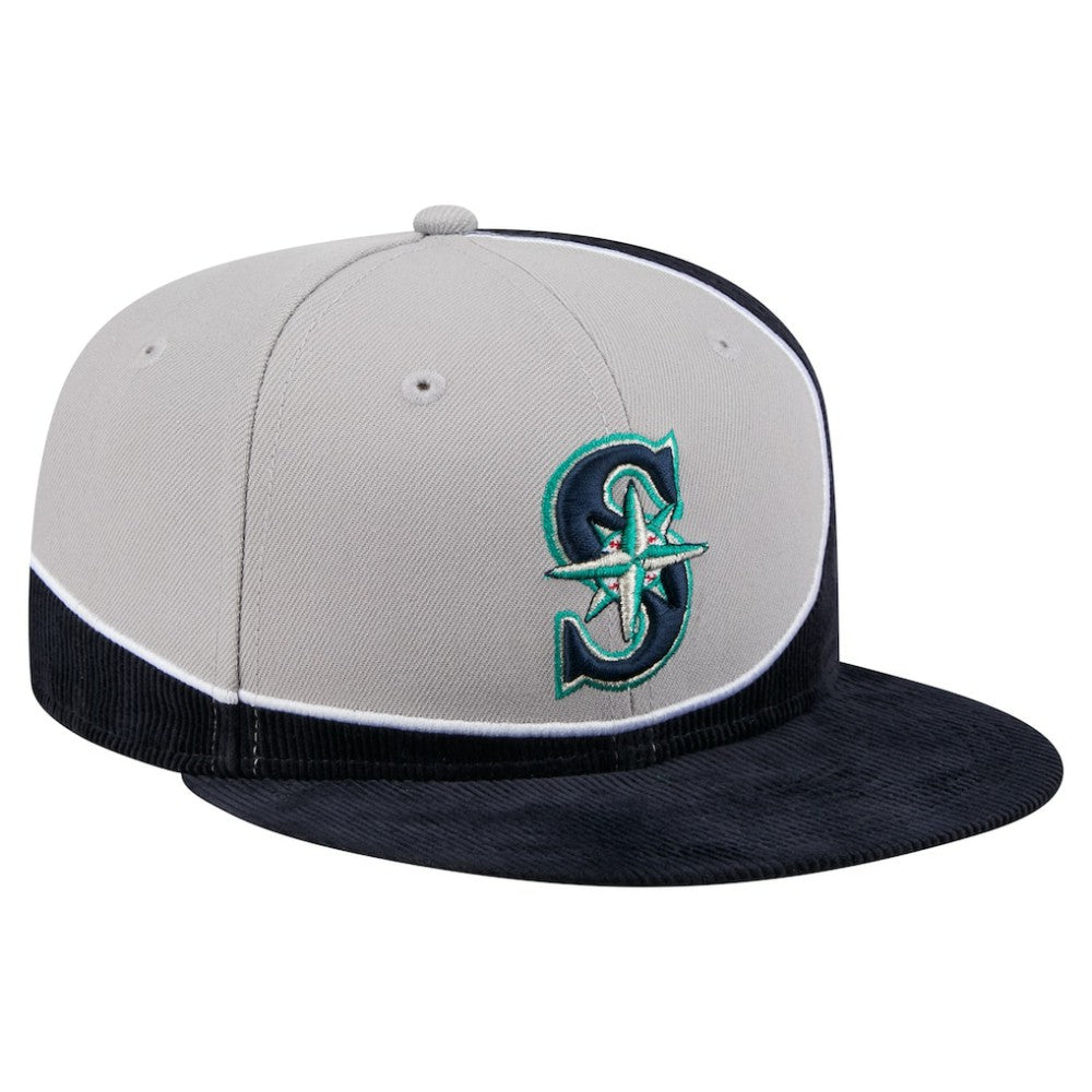 Seattle Mariners New Era Retro Split Corduroy Snapback Hat - MLB Hats